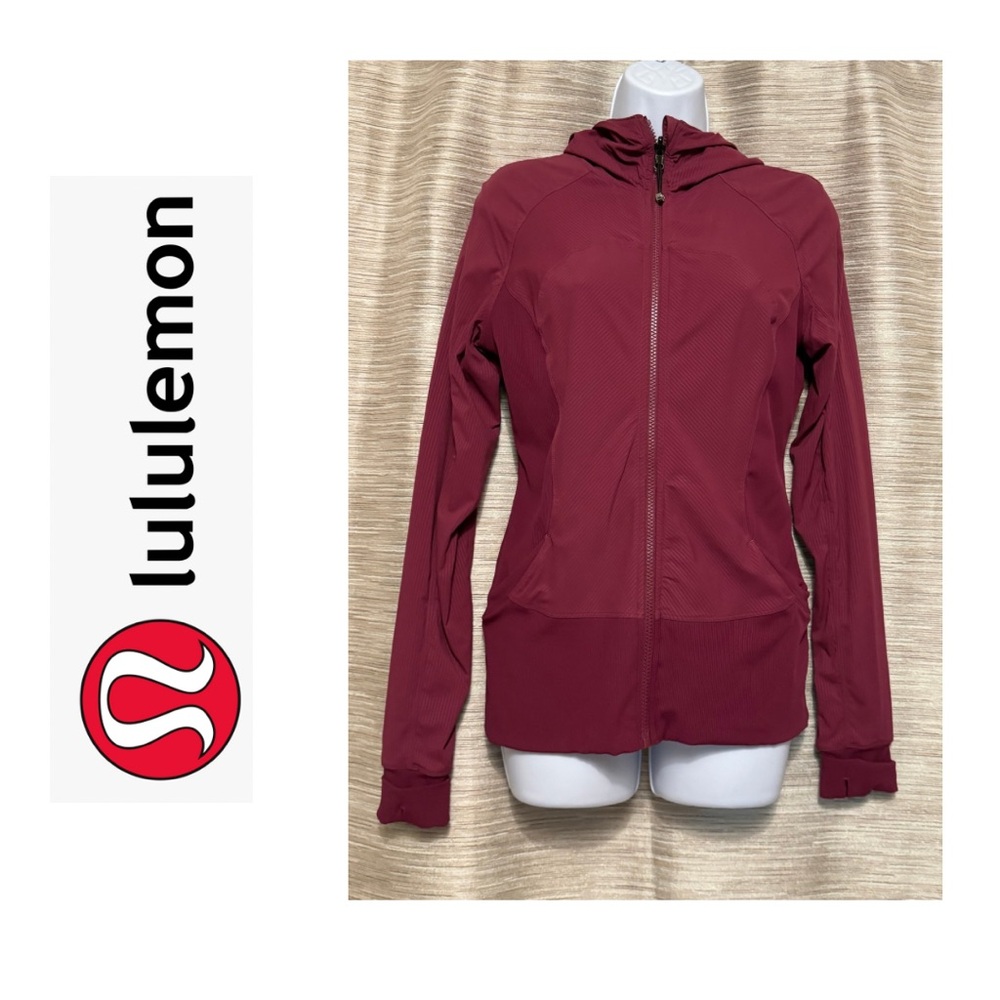 Worn TWICE! Reversible zip up running hoodie in wine color